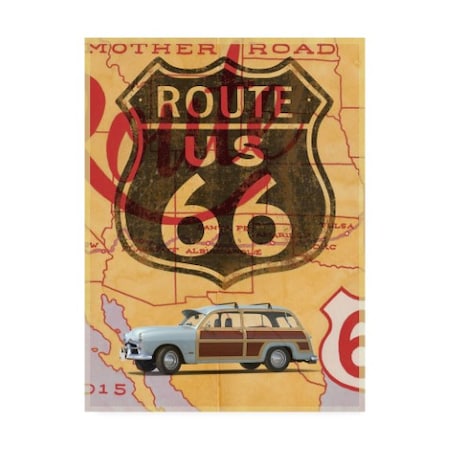 Edward M. Fielding 'Route 66 Vintage Postcard' Canvas Art,14x19